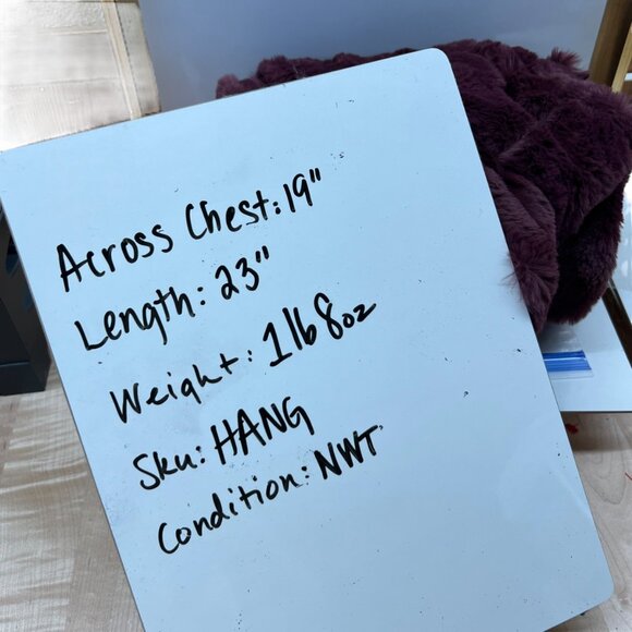 Nicole Miller Reversible Quilted Faux Fur Vest Wine Size Medium NWT - Picture 10 of 12